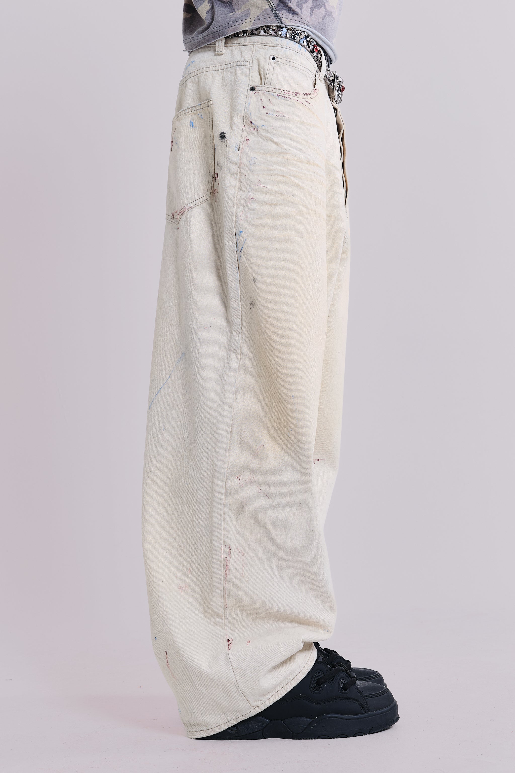 Ecru Paint Colossus Jeans