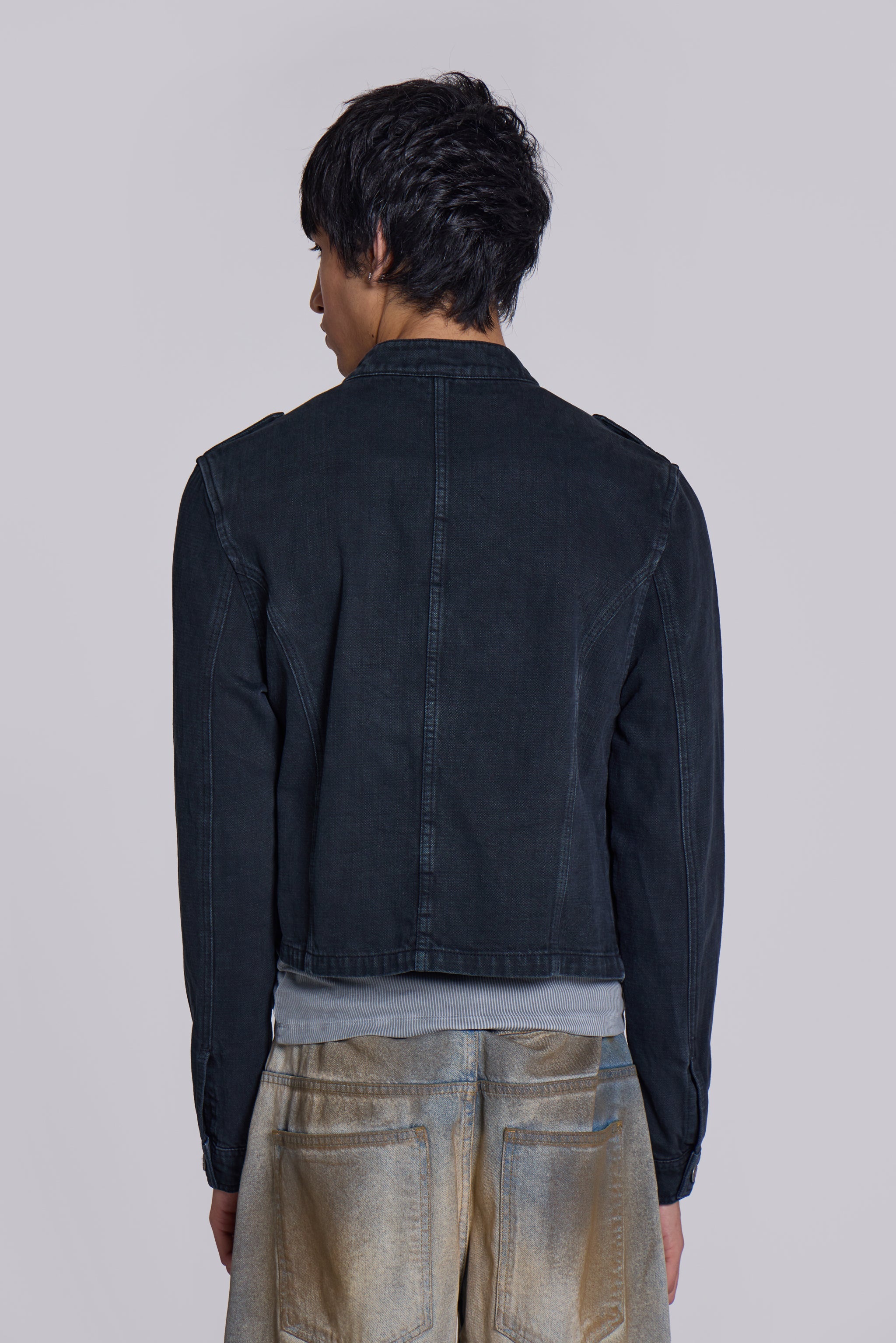 Rebel Military Jacket in Washed Black