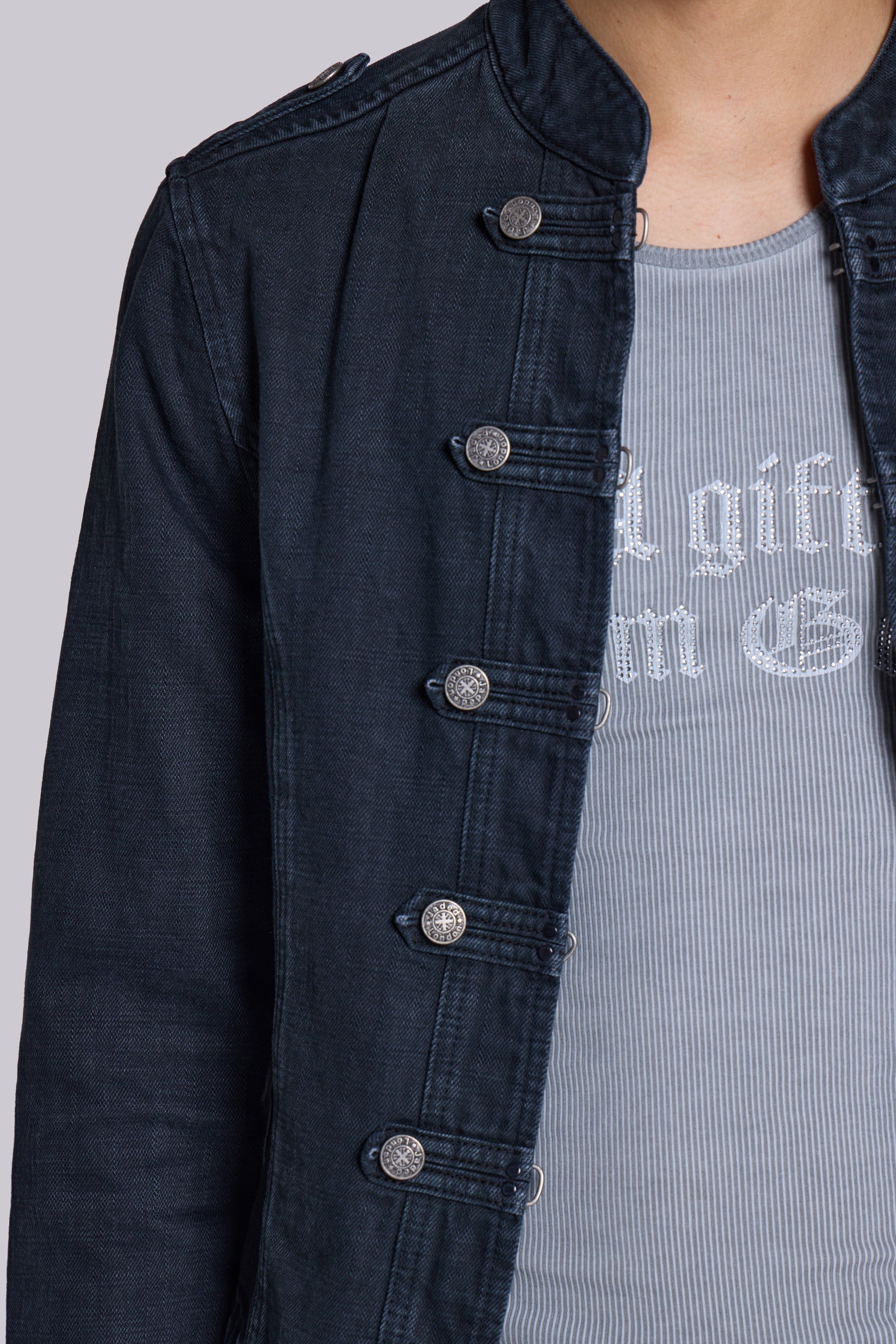 Rebel Military Jacket in Washed Black