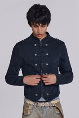 Rebel Military Jacket in Washed Black