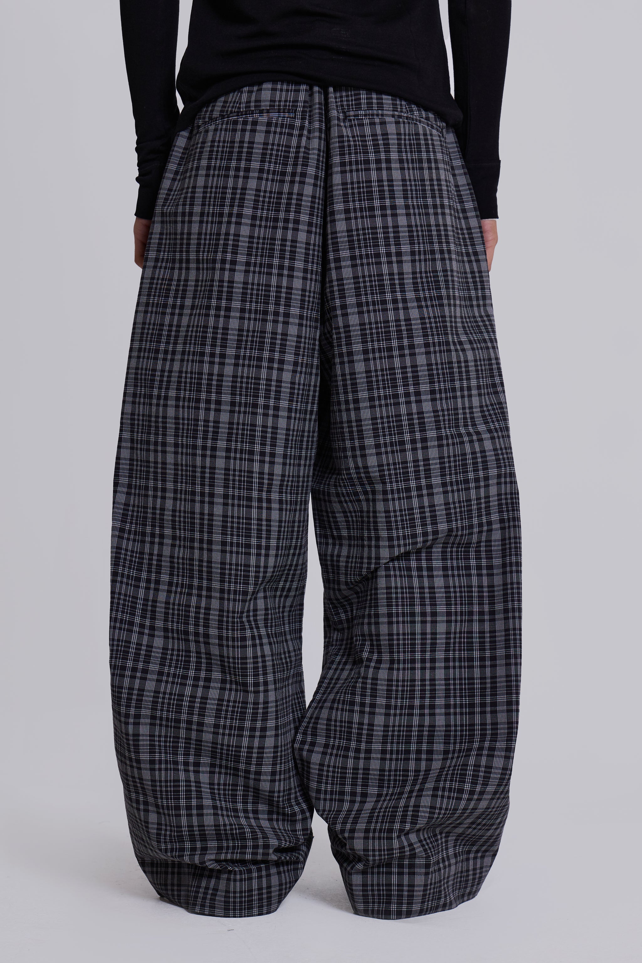 Black Check Goliath Suit Trousers