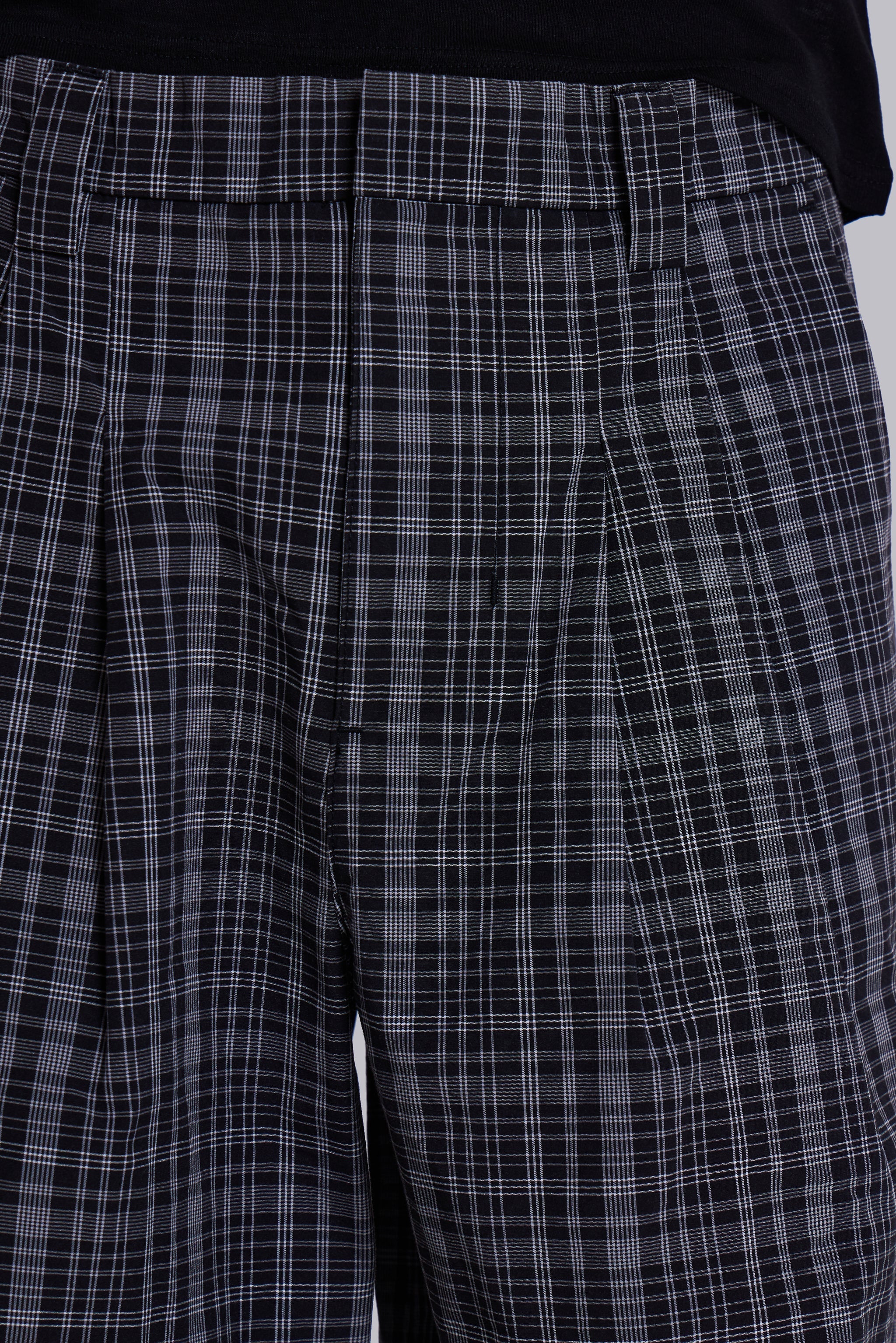 Black Check Goliath Suit Trousers