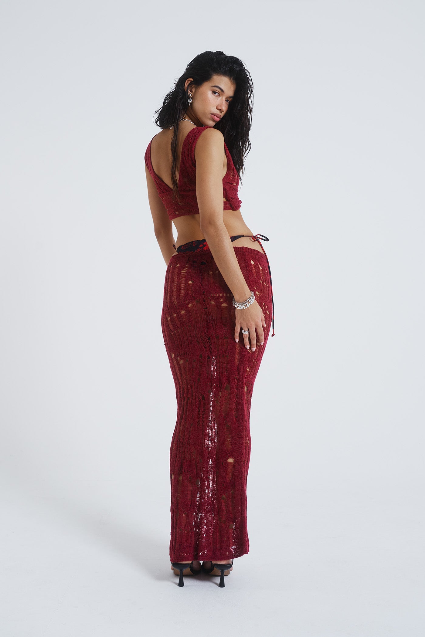 Odette Laddered Knit Maxi Skirt