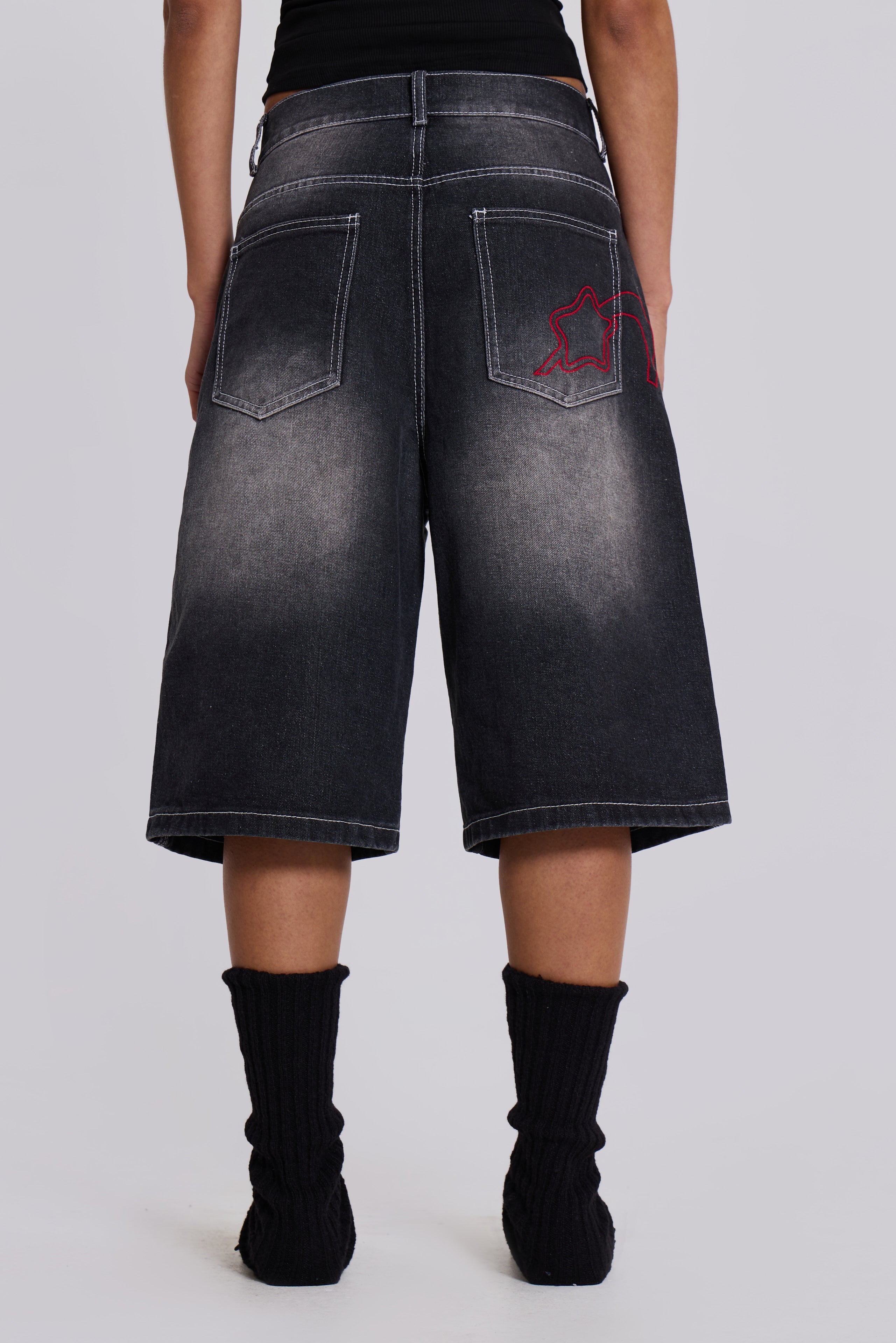 Washed Black Jumbo Jorts