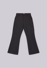 Black Stacked Bootcut Suit Pants