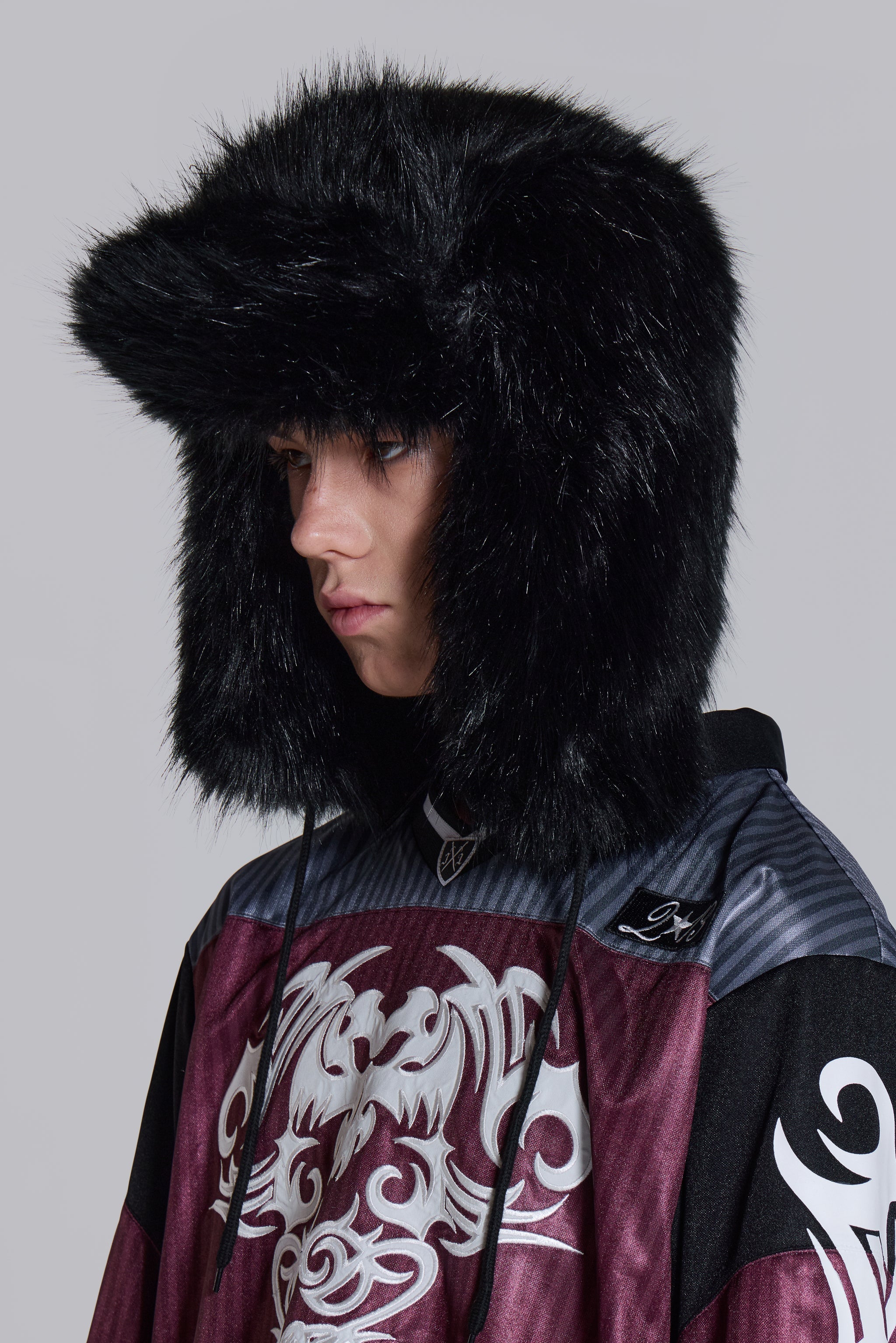 Black Faux Fur Trapper Hat