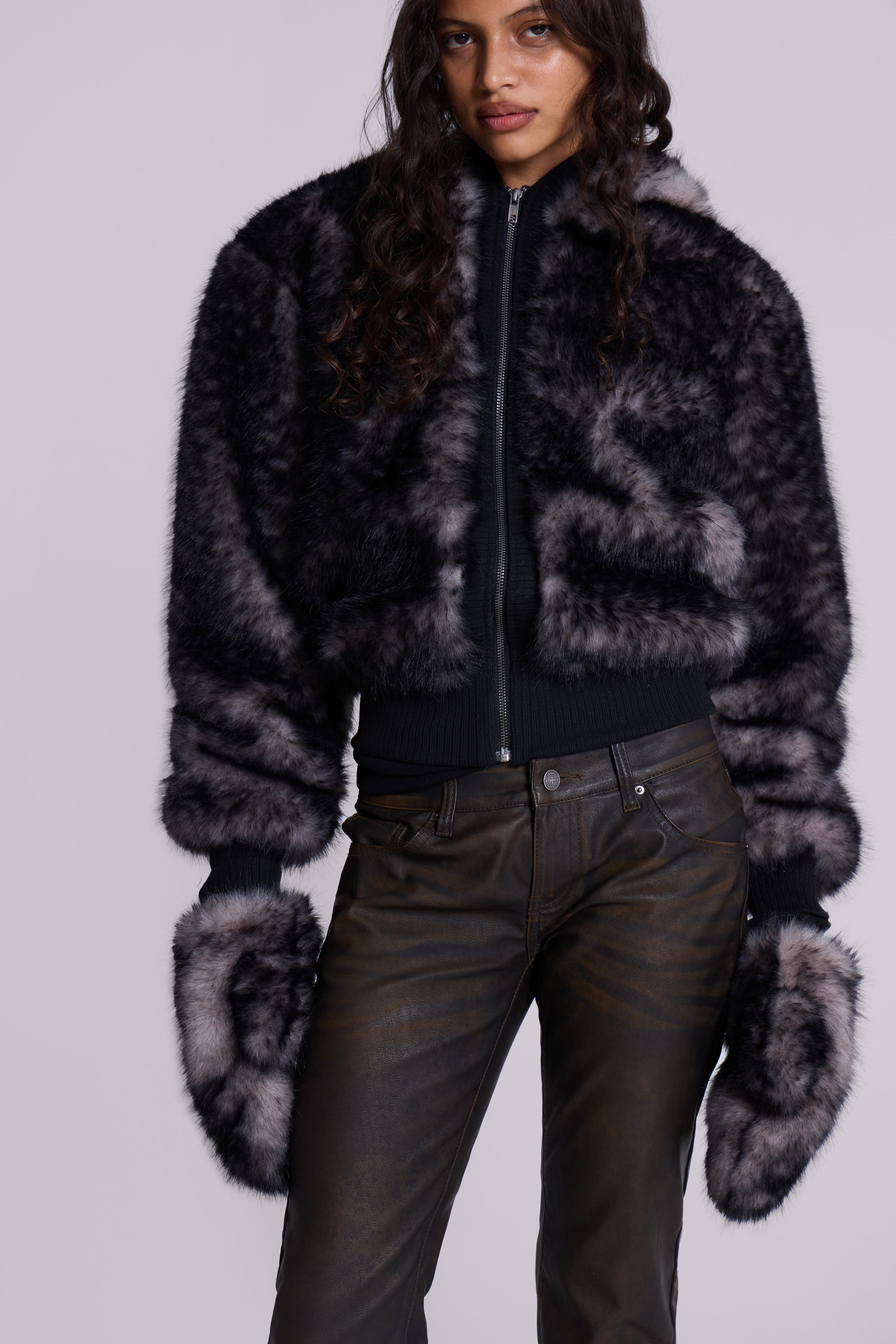 Biome Faux Fur Mittens