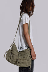 Khaki Military Utility Satchel Bag