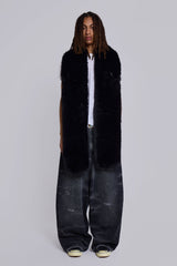 Black Cara Faux Fur Scarf