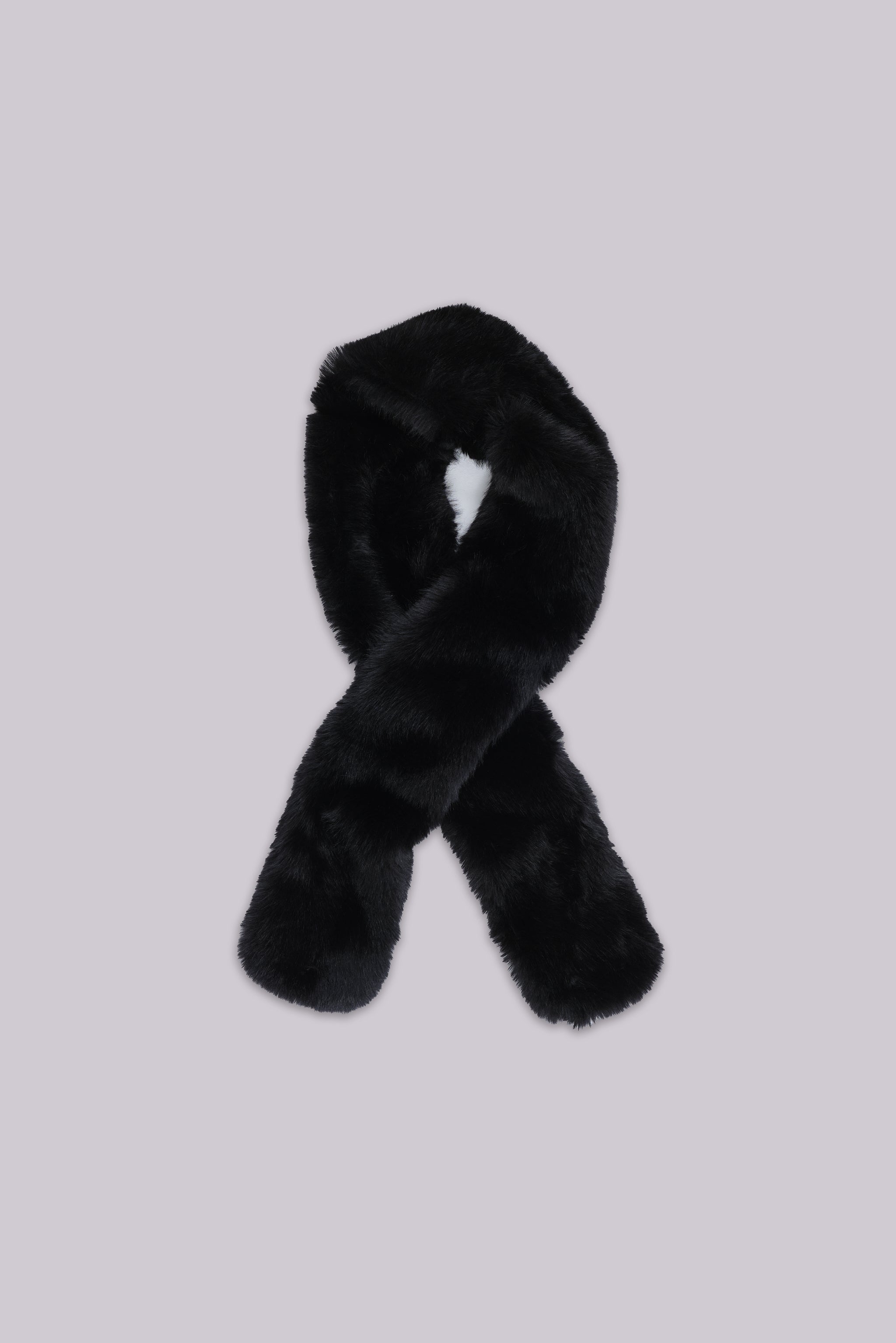 Black Cara Faux Fur Scarf
