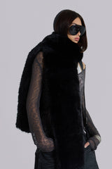 Black Cara Faux Fur Scarf