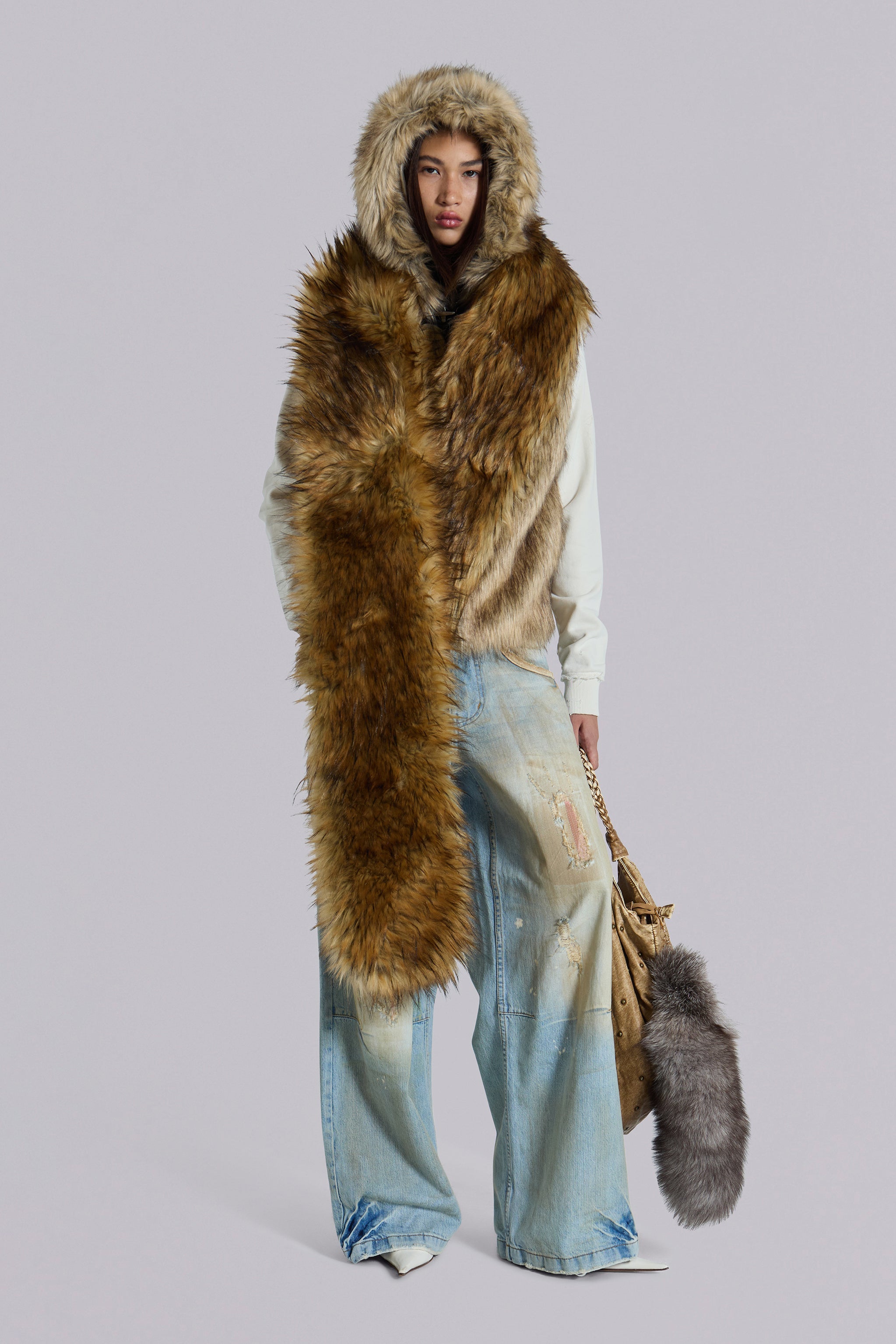 Blonde Cara Faux Fur Scarf