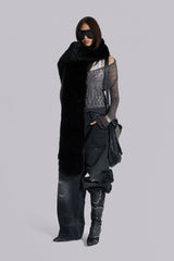 Black Cara Faux Fur Scarf