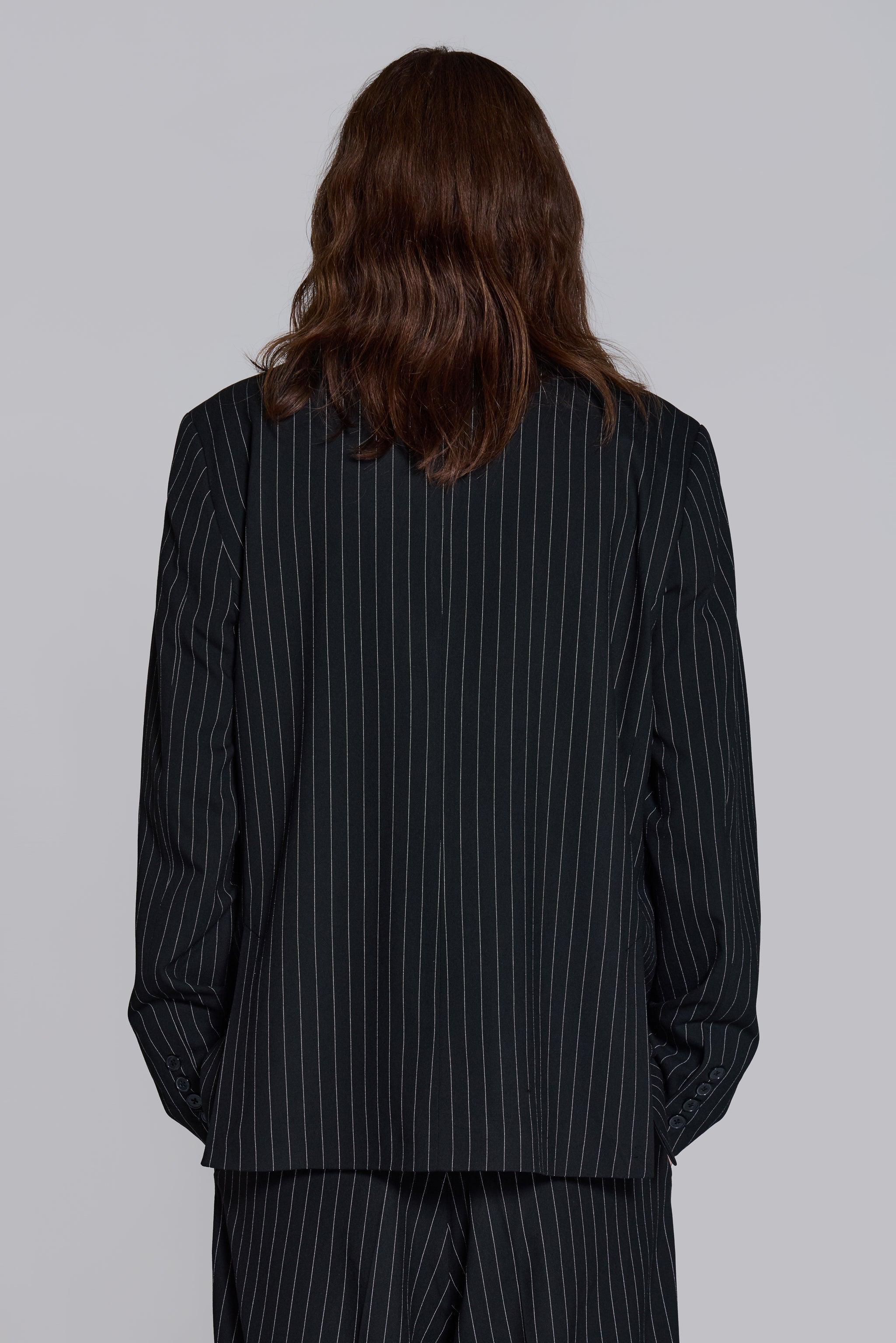 Goliath Pinstripe Double Breasted Boxy Blazer