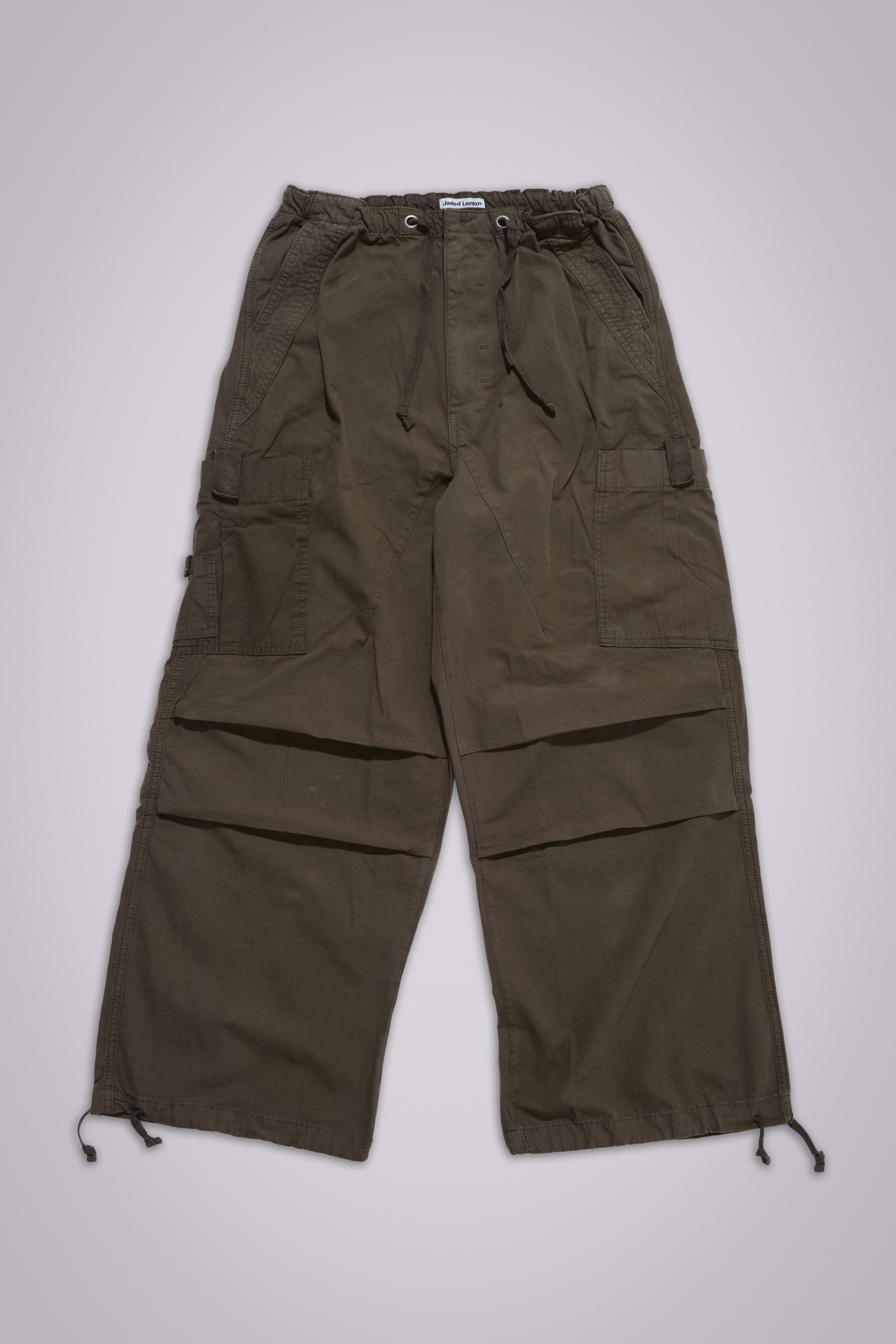 Khaki Parachute Cargo Pants