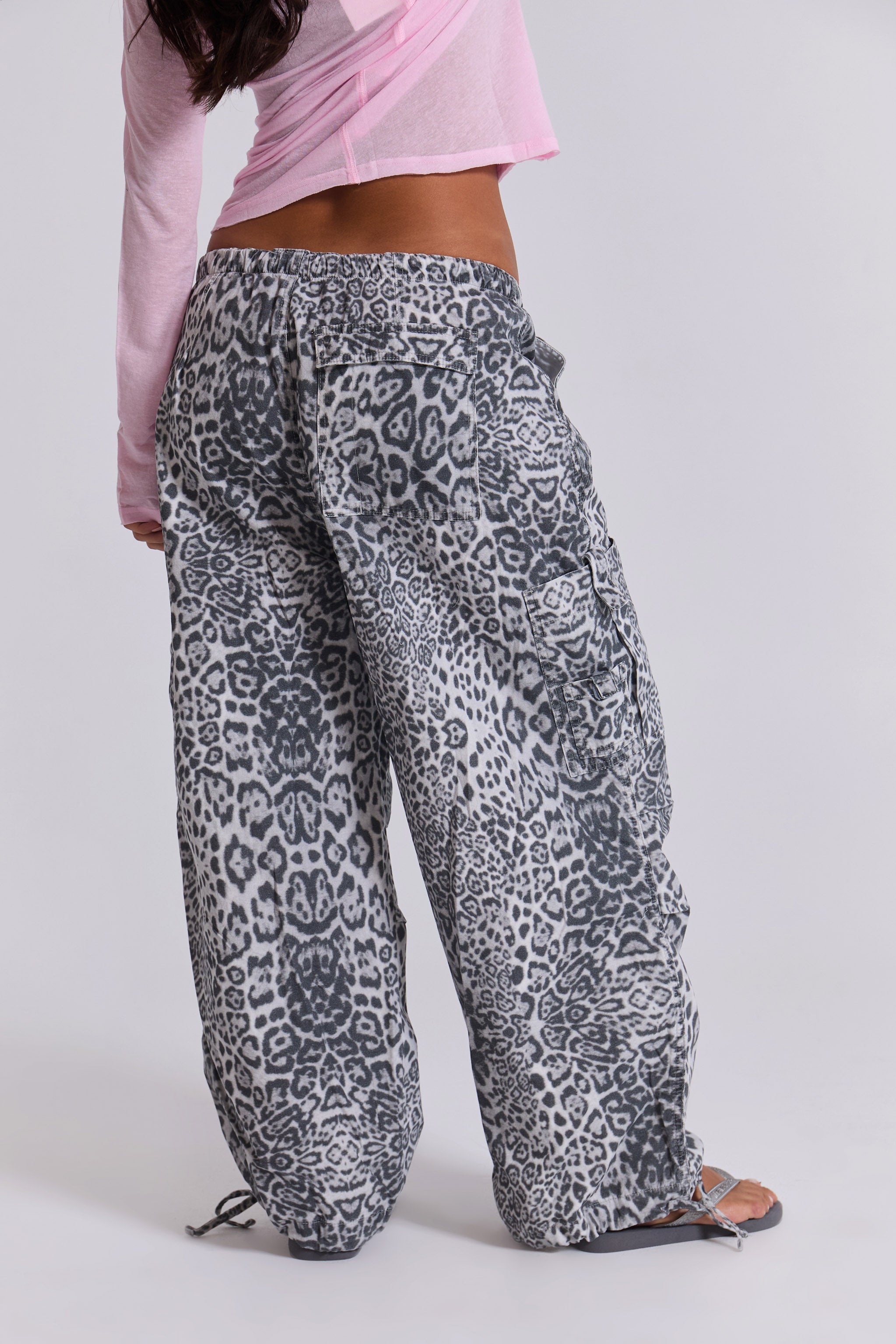 Snow Leopard Parachute Pants