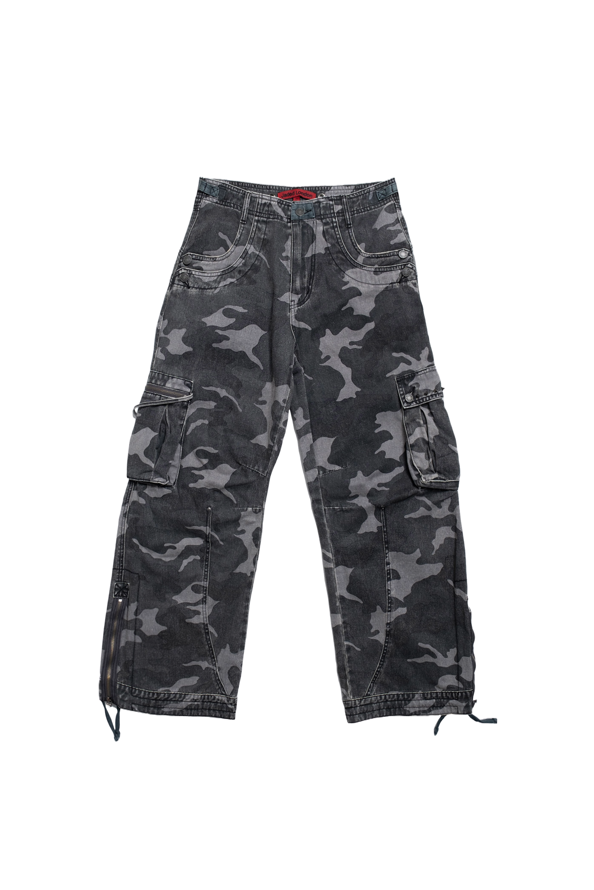 Washed Black Trooper Camo Cargo Pant