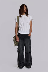 Sun Faded Black Trooper Cargo Pants