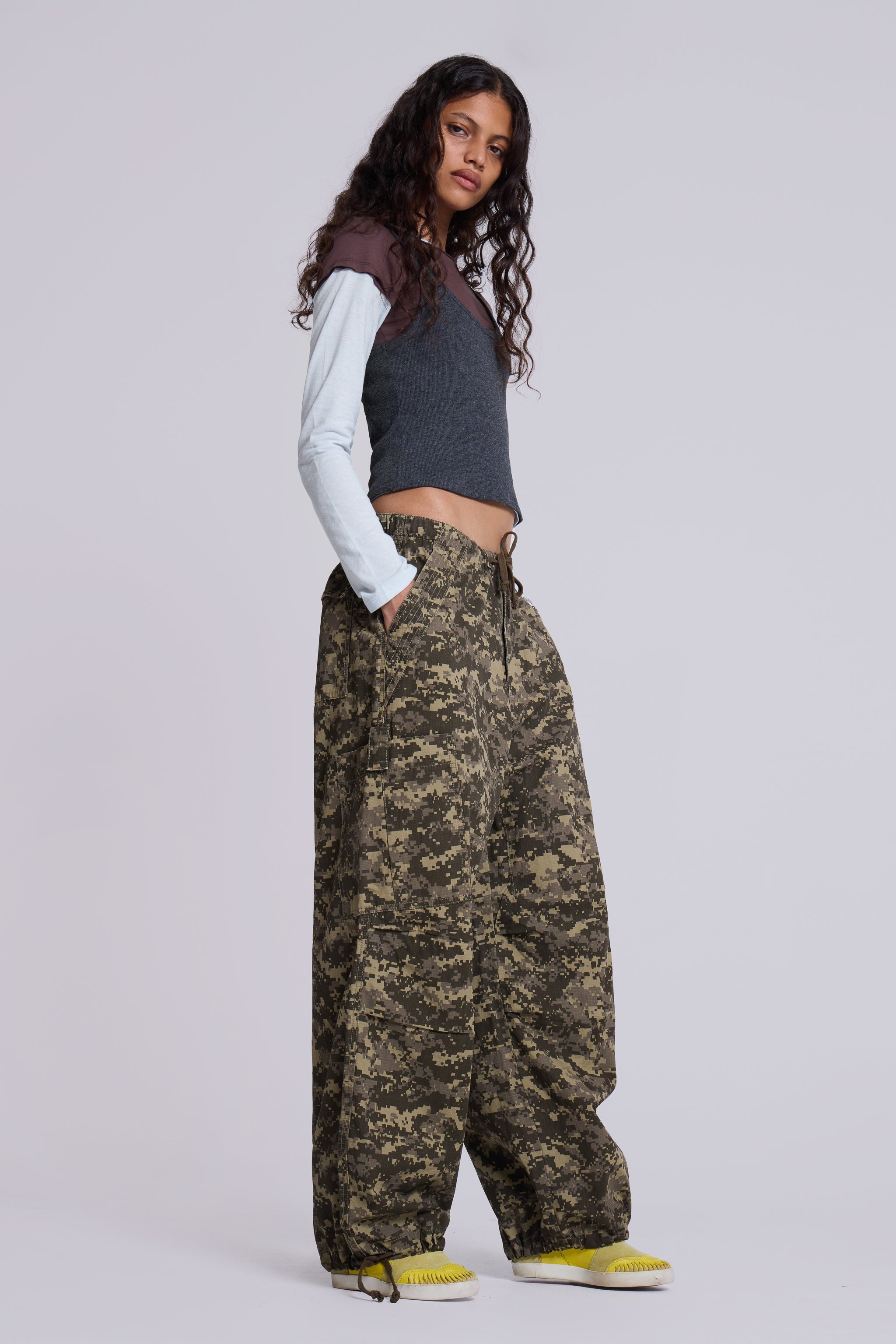 Digi Camo Ripstop Parachute Pants