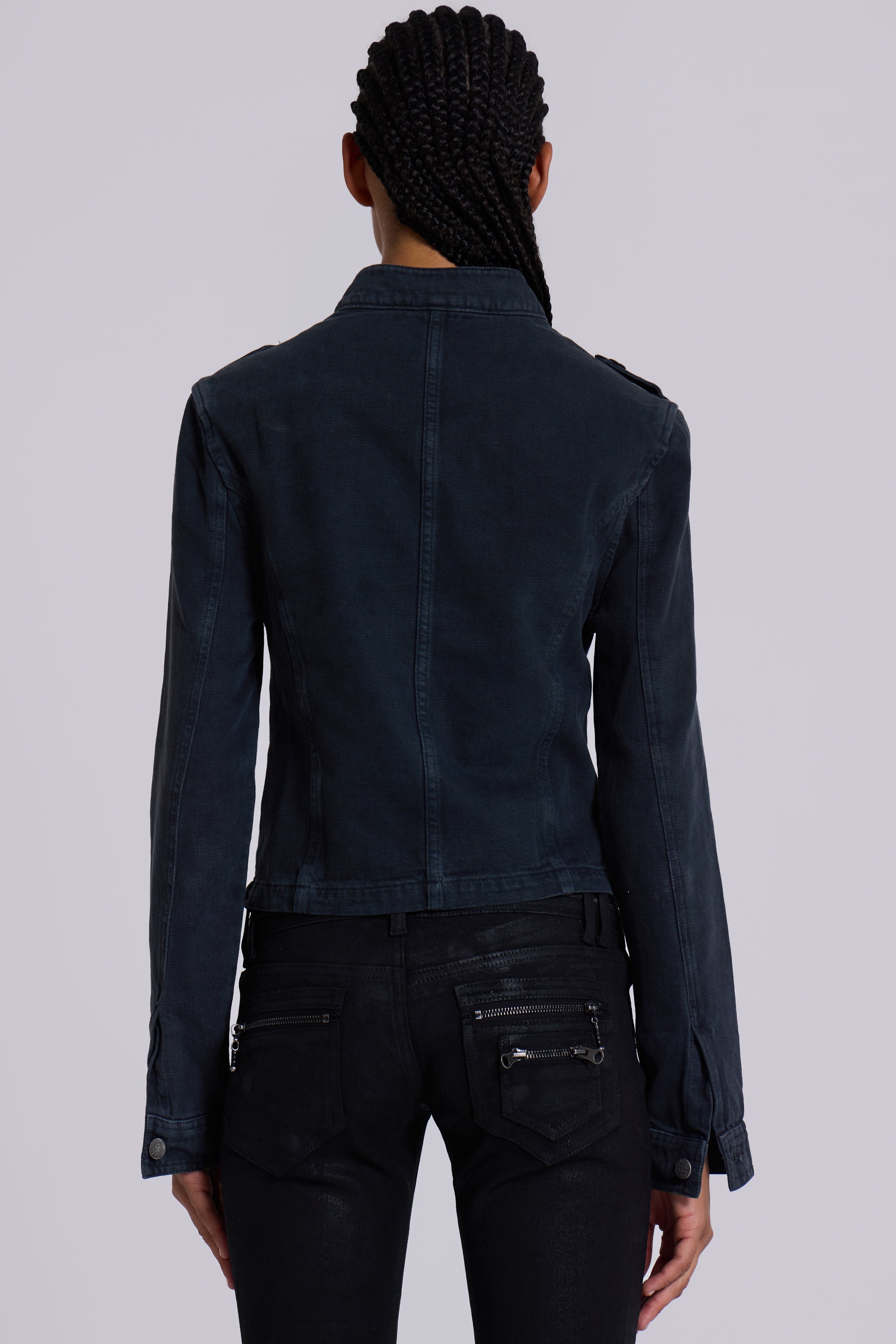 Rebel Military Jacket in Washed Black