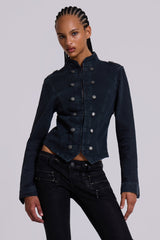 Rebel Military Jacket in Washed Black