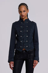 Rebel Military Jacket in Washed Black