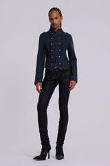 Rebel Military Jacket in Washed Black