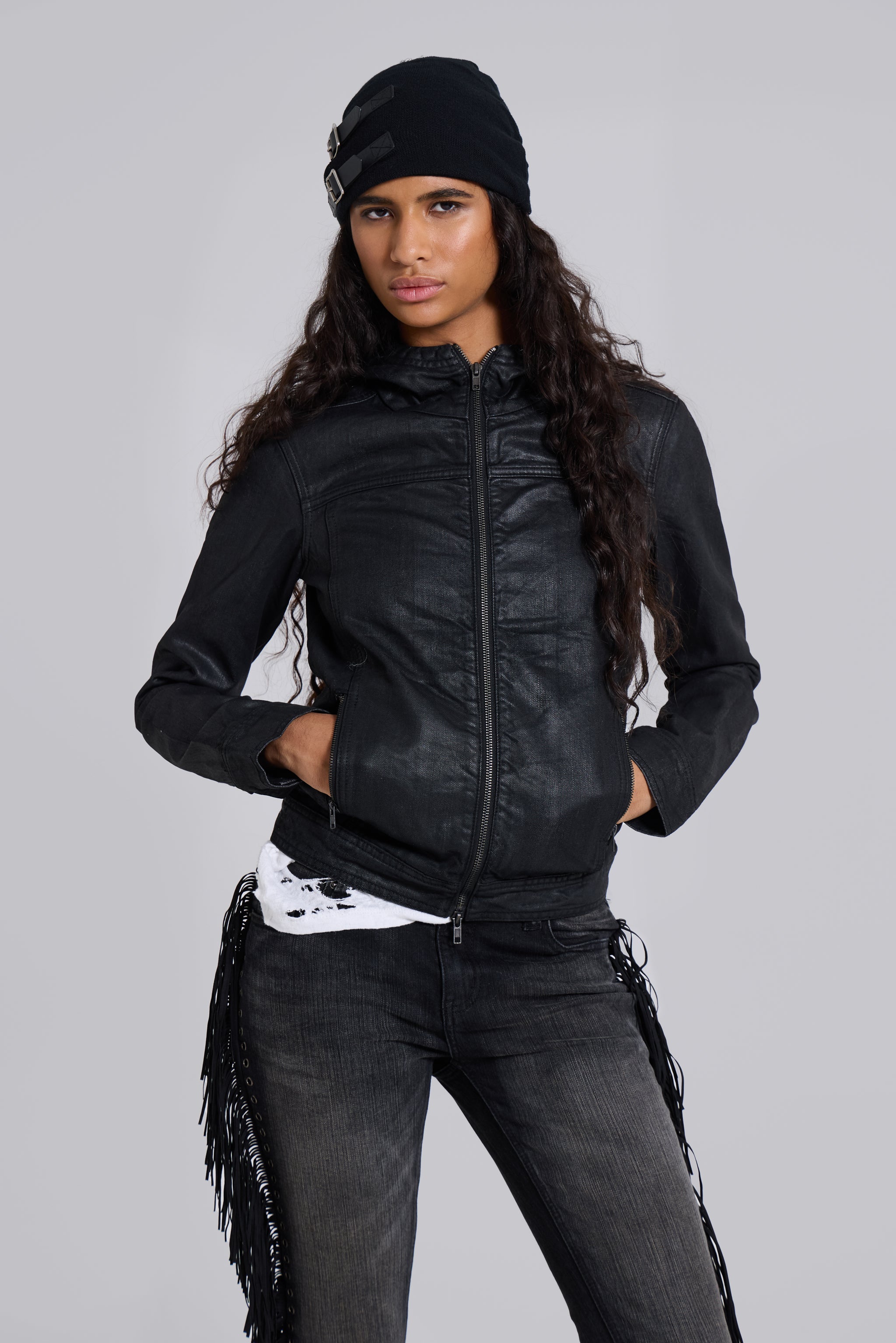 Bedrock Waxed Hooded Denim Jacket