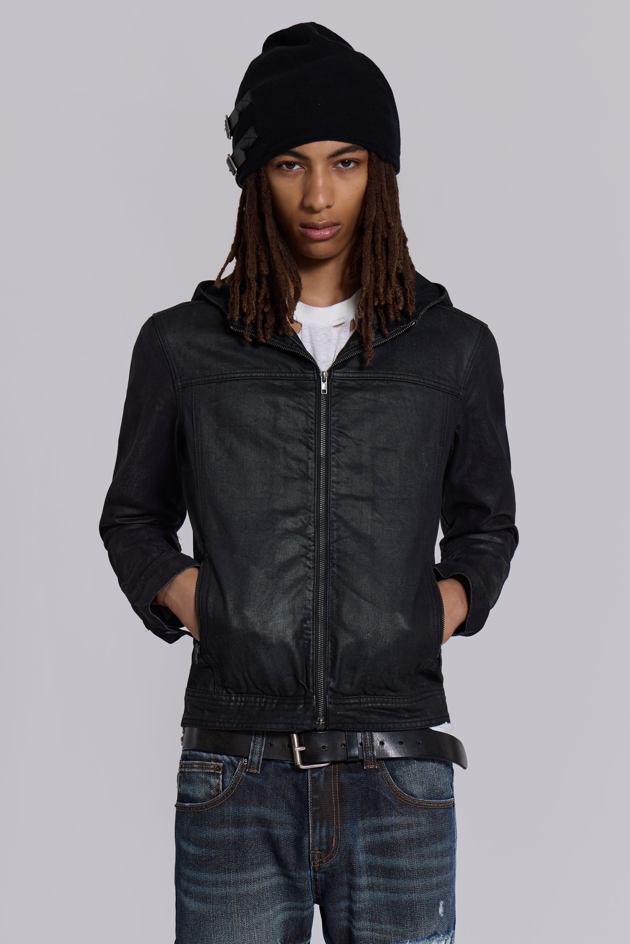 Bedrock Waxed Hooded Denim Jacket