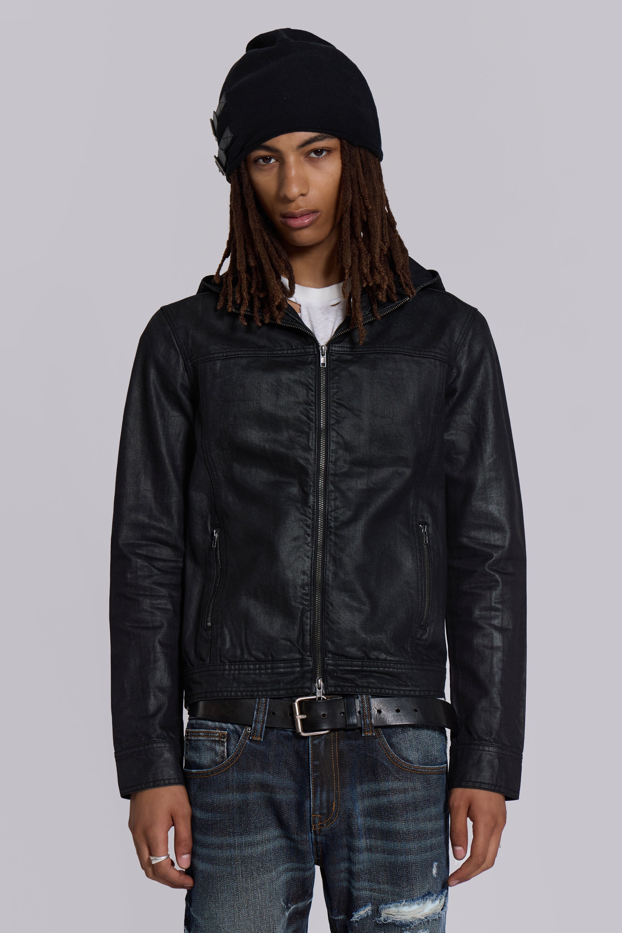 Bedrock Waxed Hooded Denim Jacket
