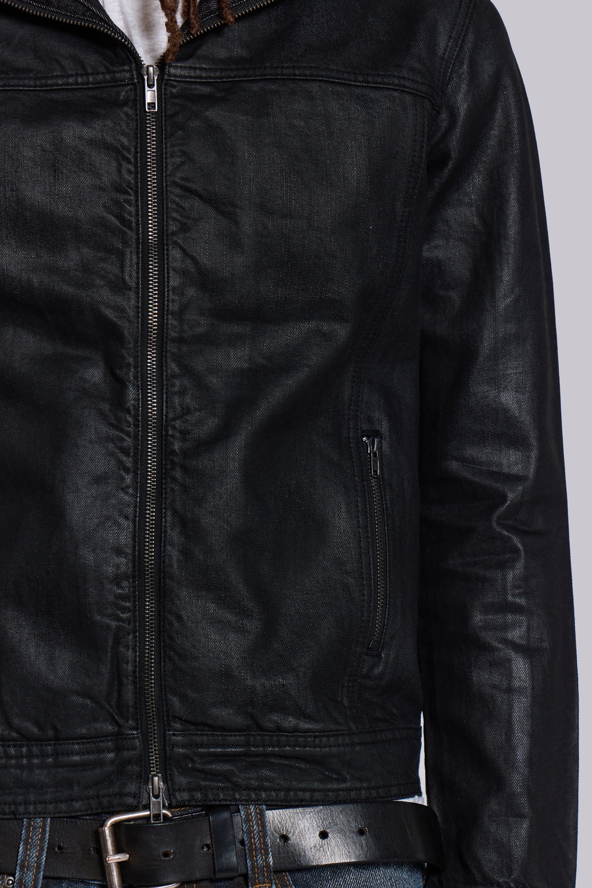 Bedrock Waxed Hooded Denim Jacket