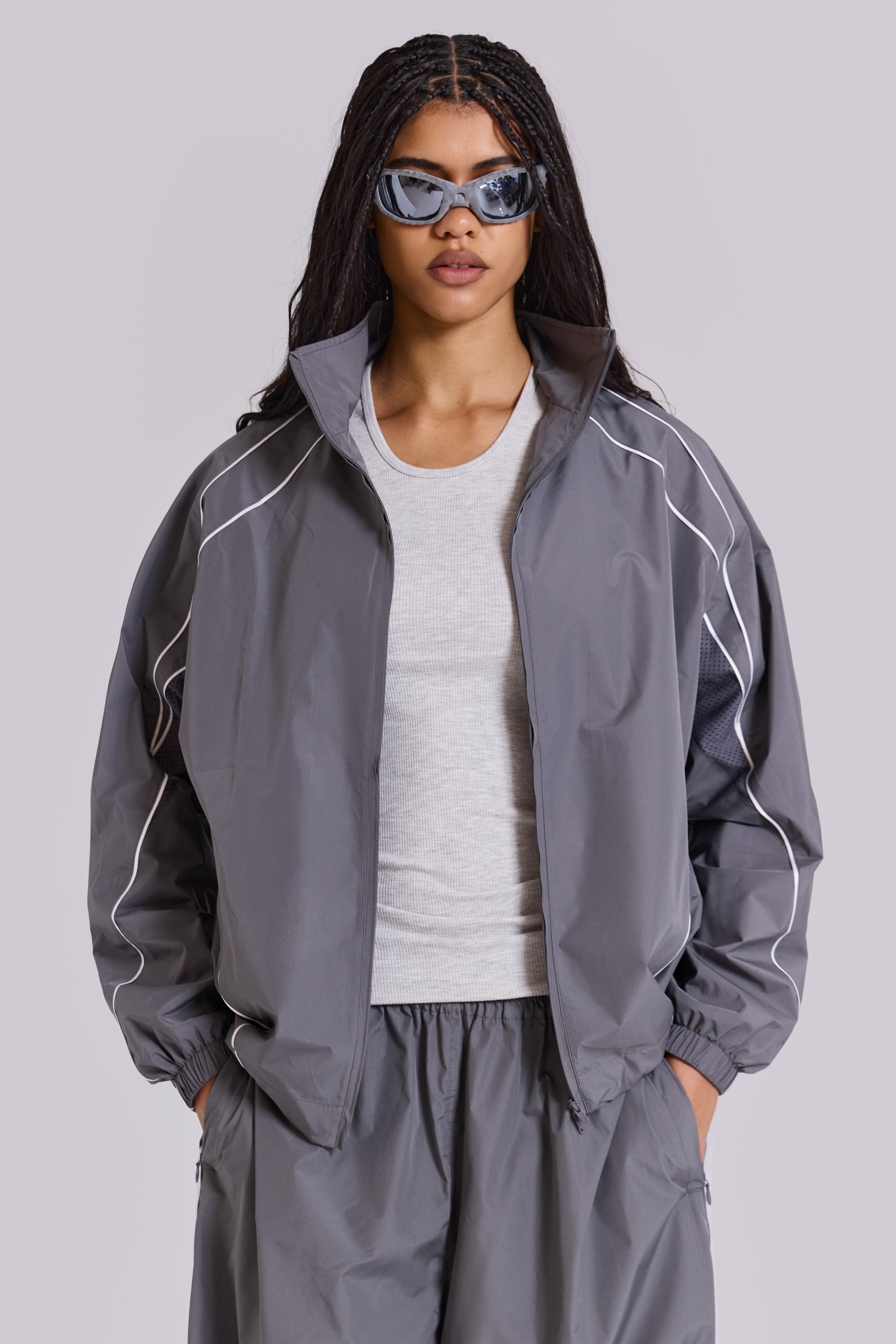 Grey Vapor Tracksuit Top