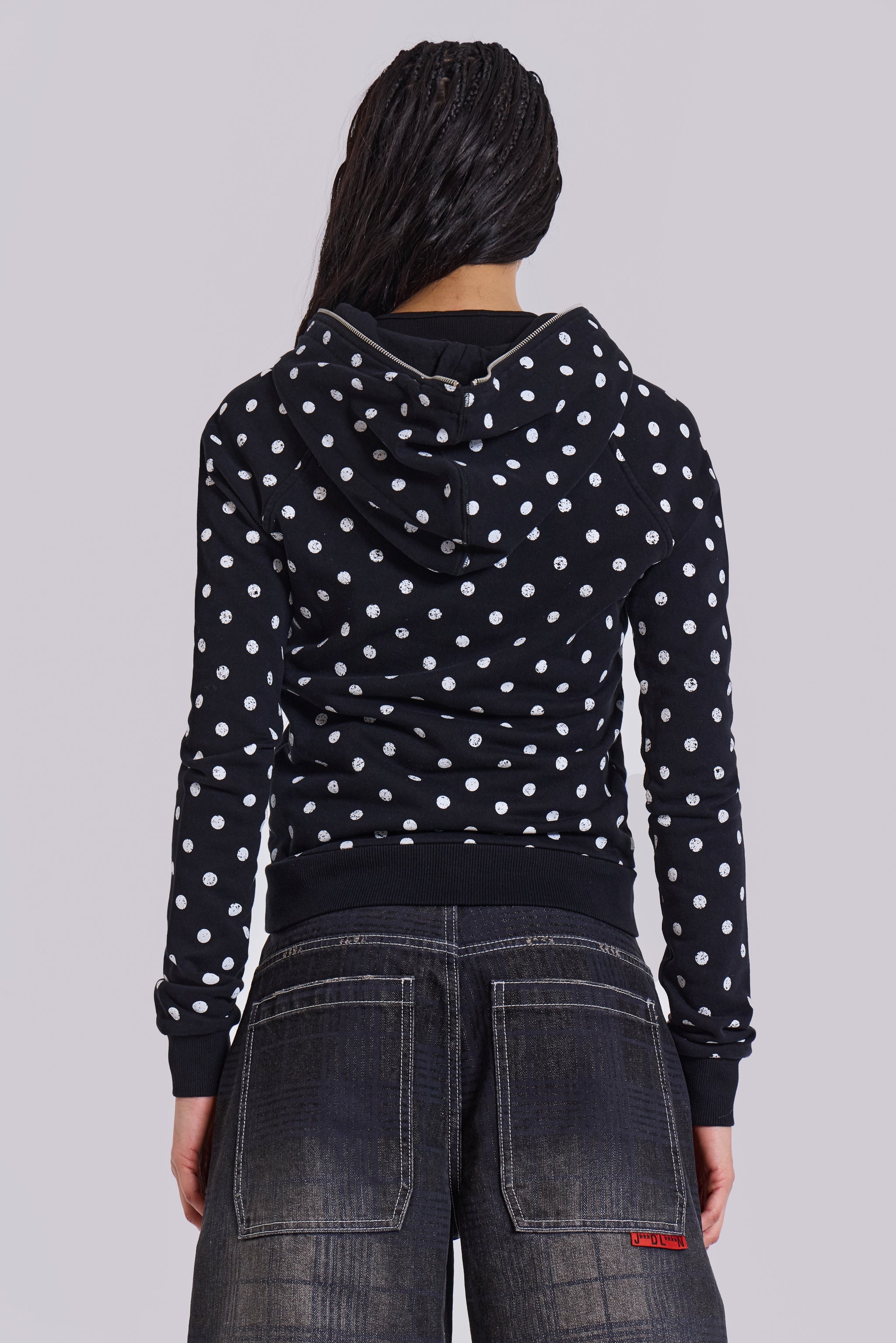 Mono Black Polkadot Hoodie