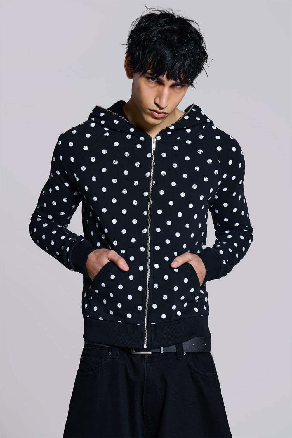 Mono Black Polkadot Hoodie