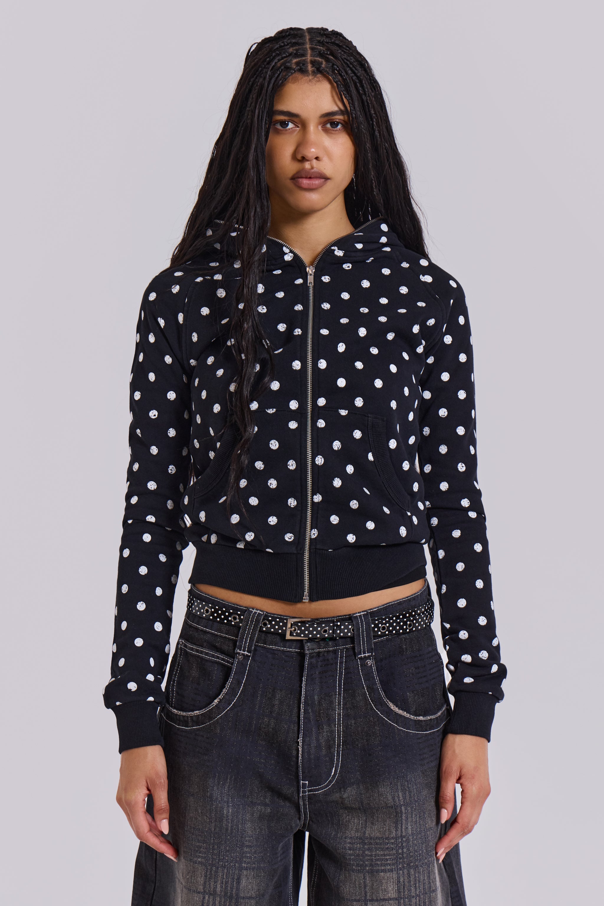 Mono Black Polkadot Hoodie
