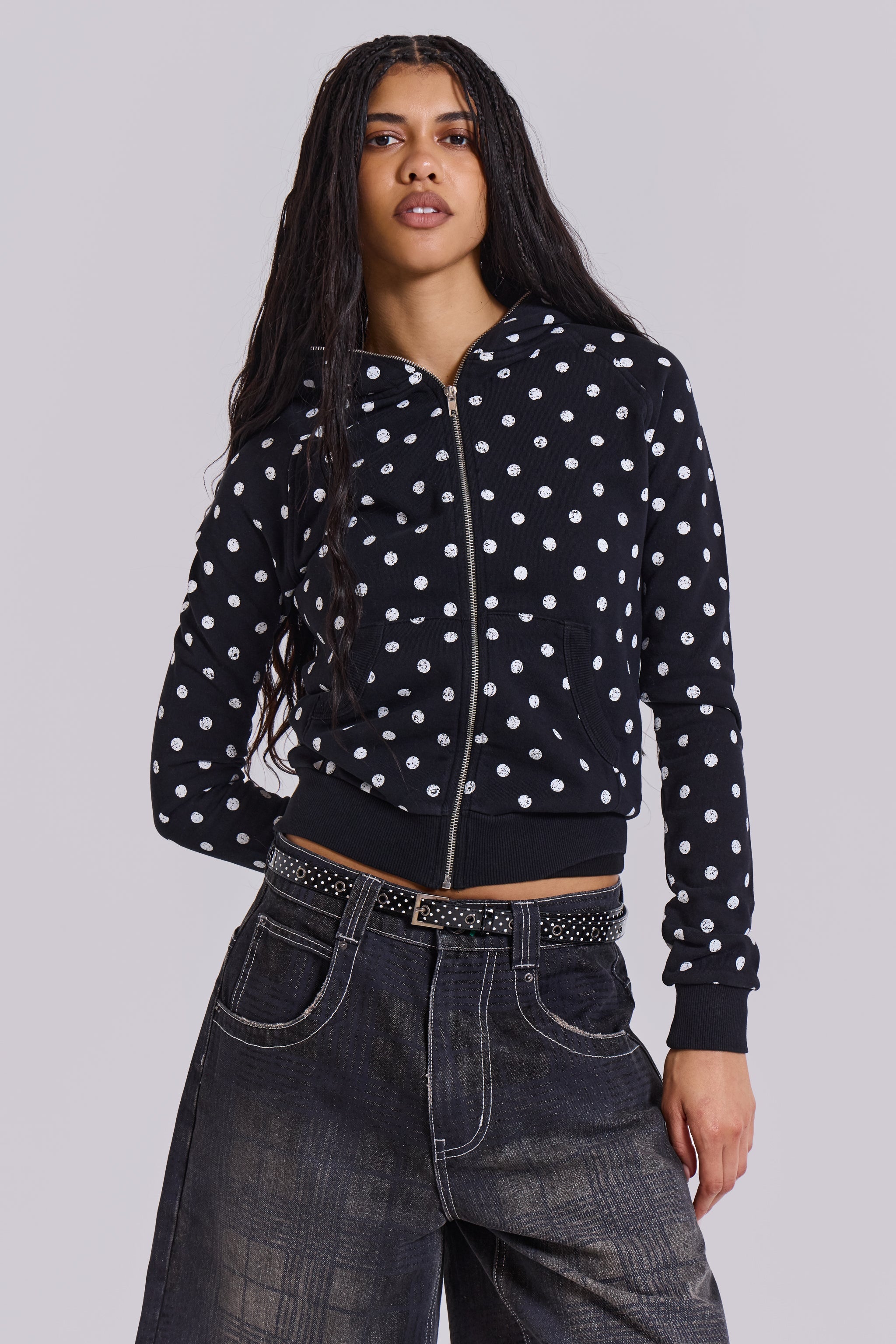 Mono Black Polkadot Hoodie