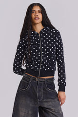 Mono Black Polkadot Hoodie