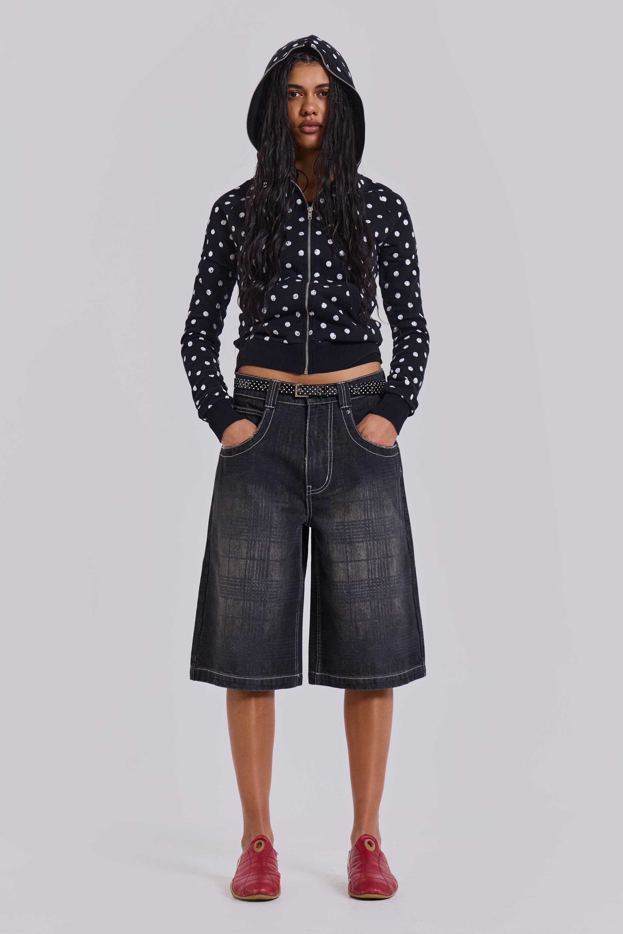 Mono Black Polkadot Hoodie