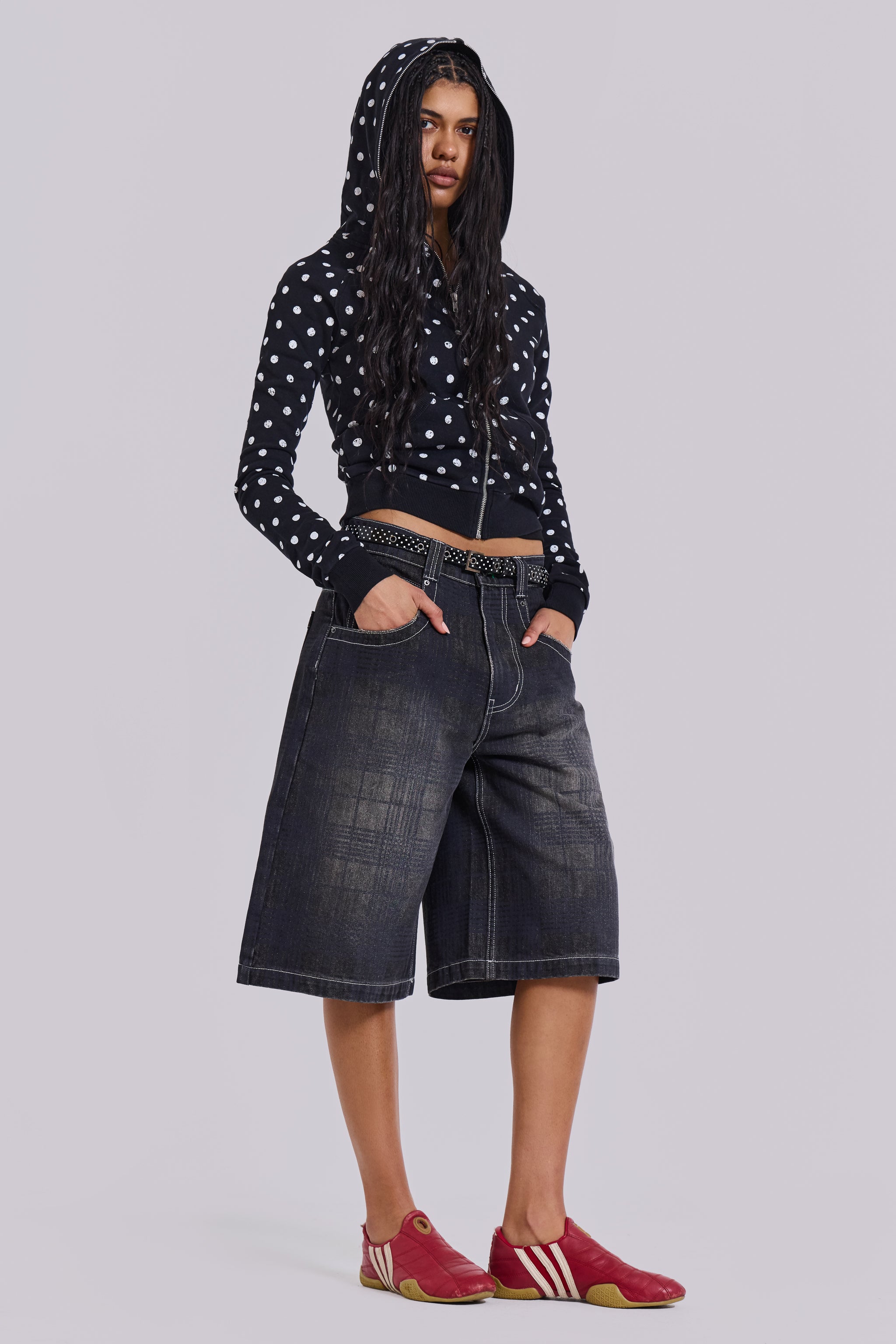 Mono Black Polkadot Hoodie