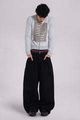 Grey Marl Military Hoodie