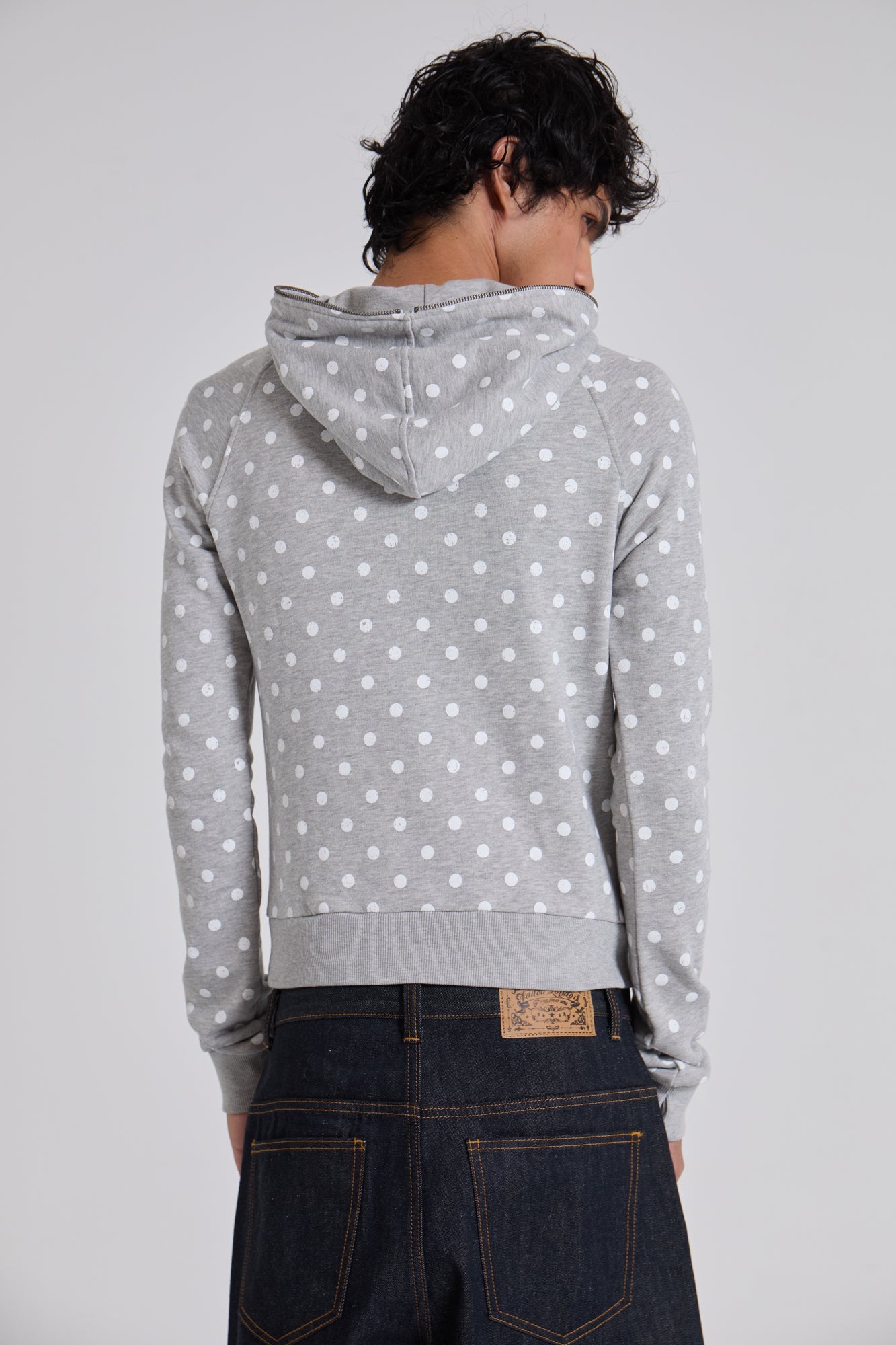 Grey Polkadot Hoodie