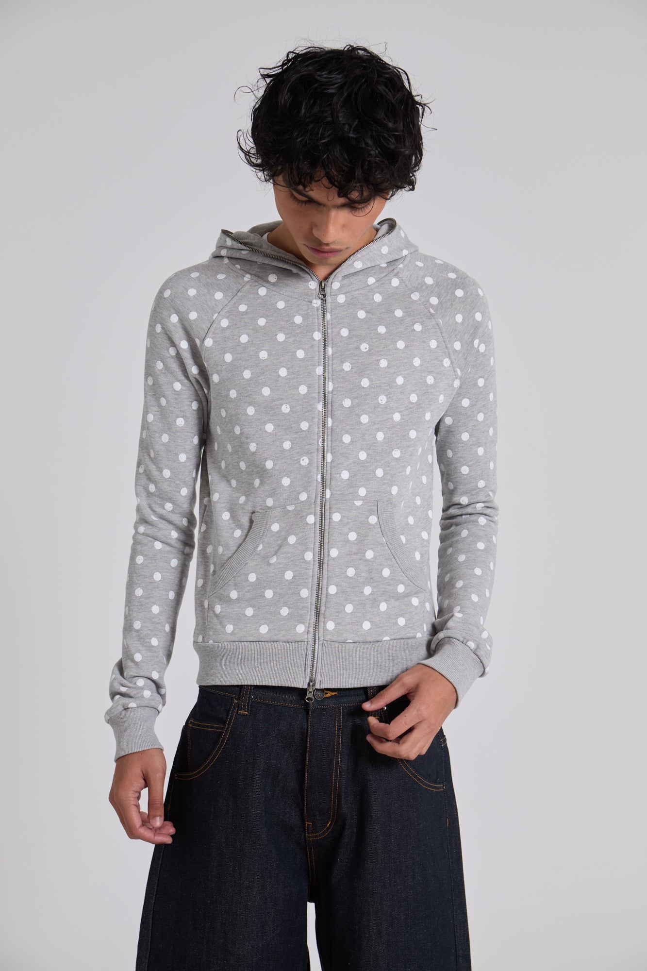 Grey Polkadot Hoodie