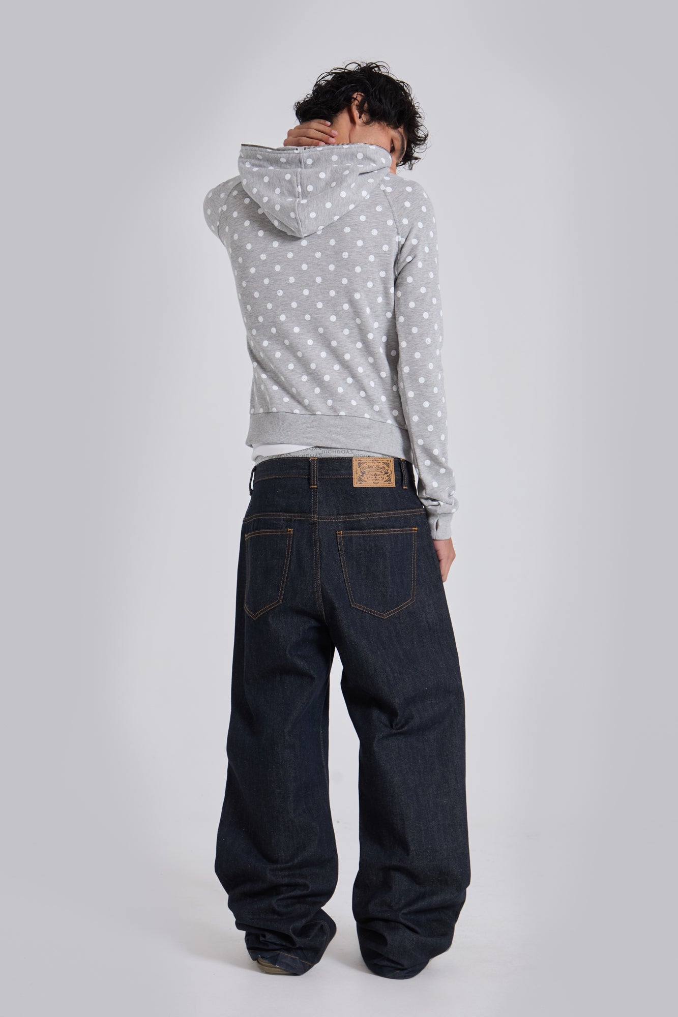 Grey Polkadot Hoodie