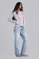 Grey Polkadot Hoodie