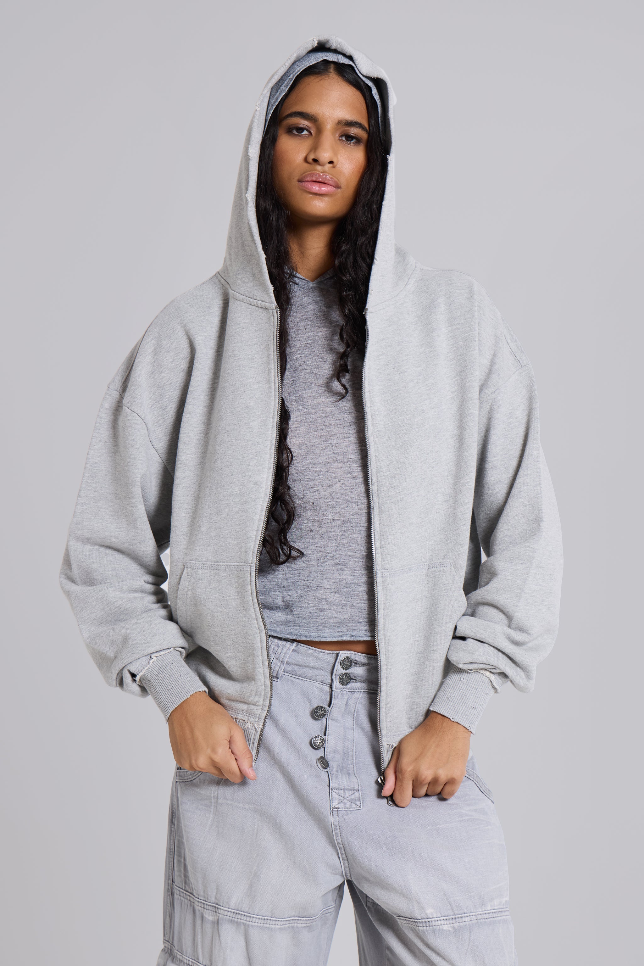 Grey Oversized Monster Hoodie