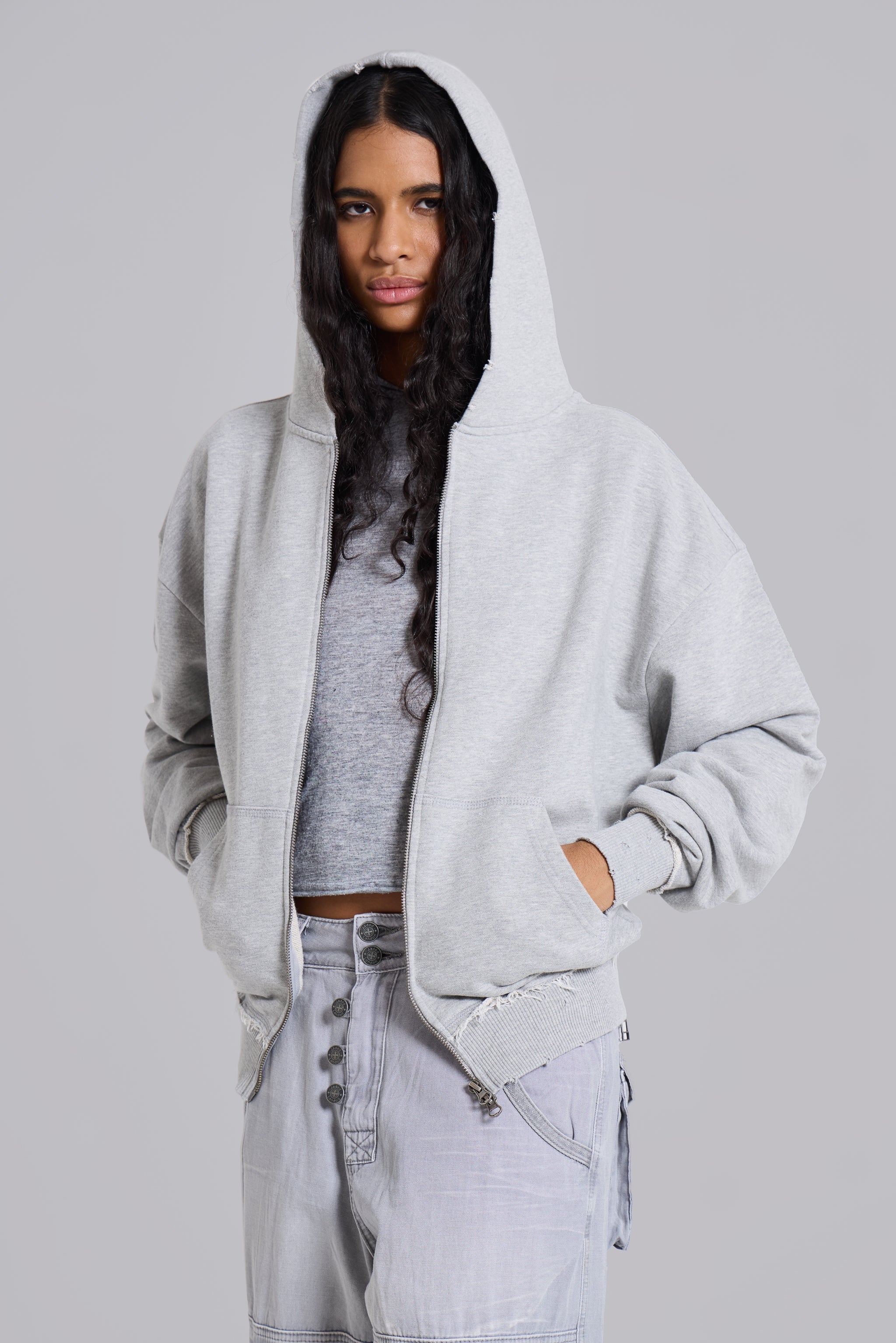 Grey Oversized Monster Hoodie
