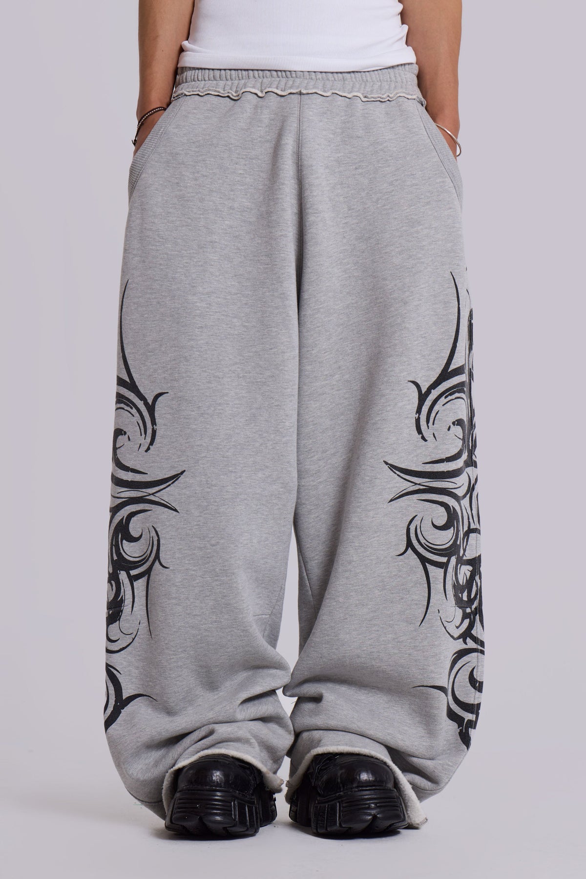 Grey Baggy Blade Joggers