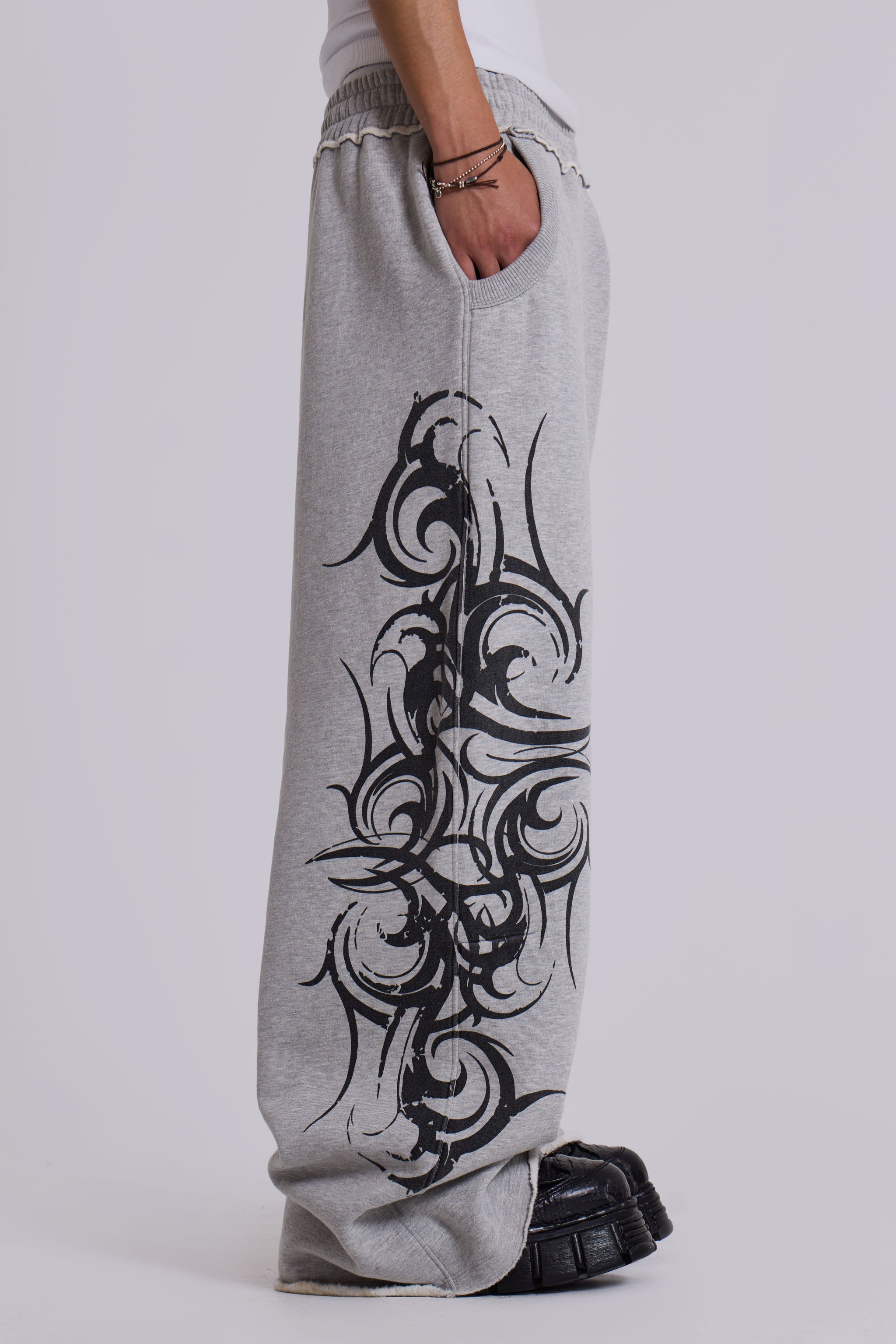 Grey Baggy Blade Joggers