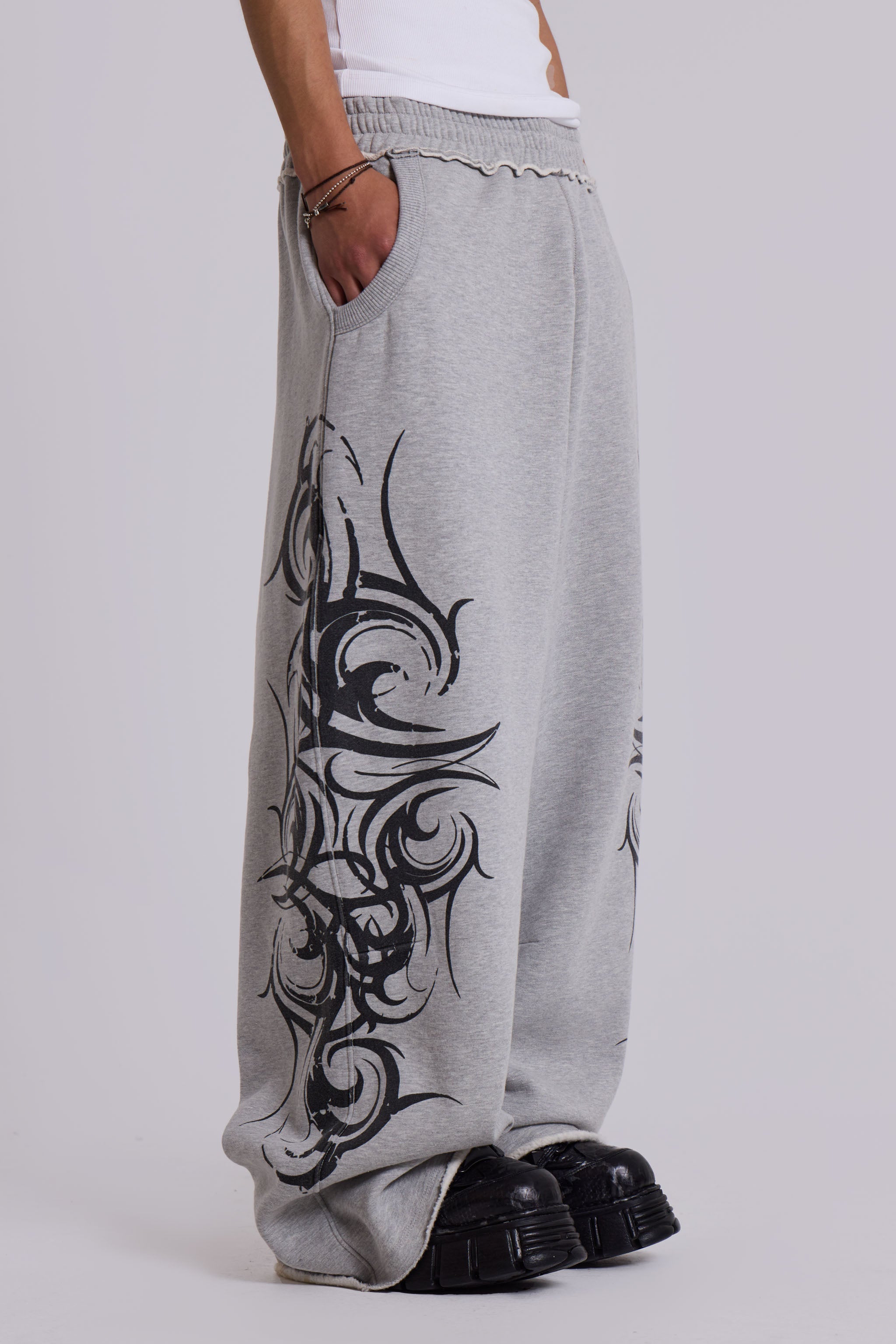 Grey Baggy Blade Joggers