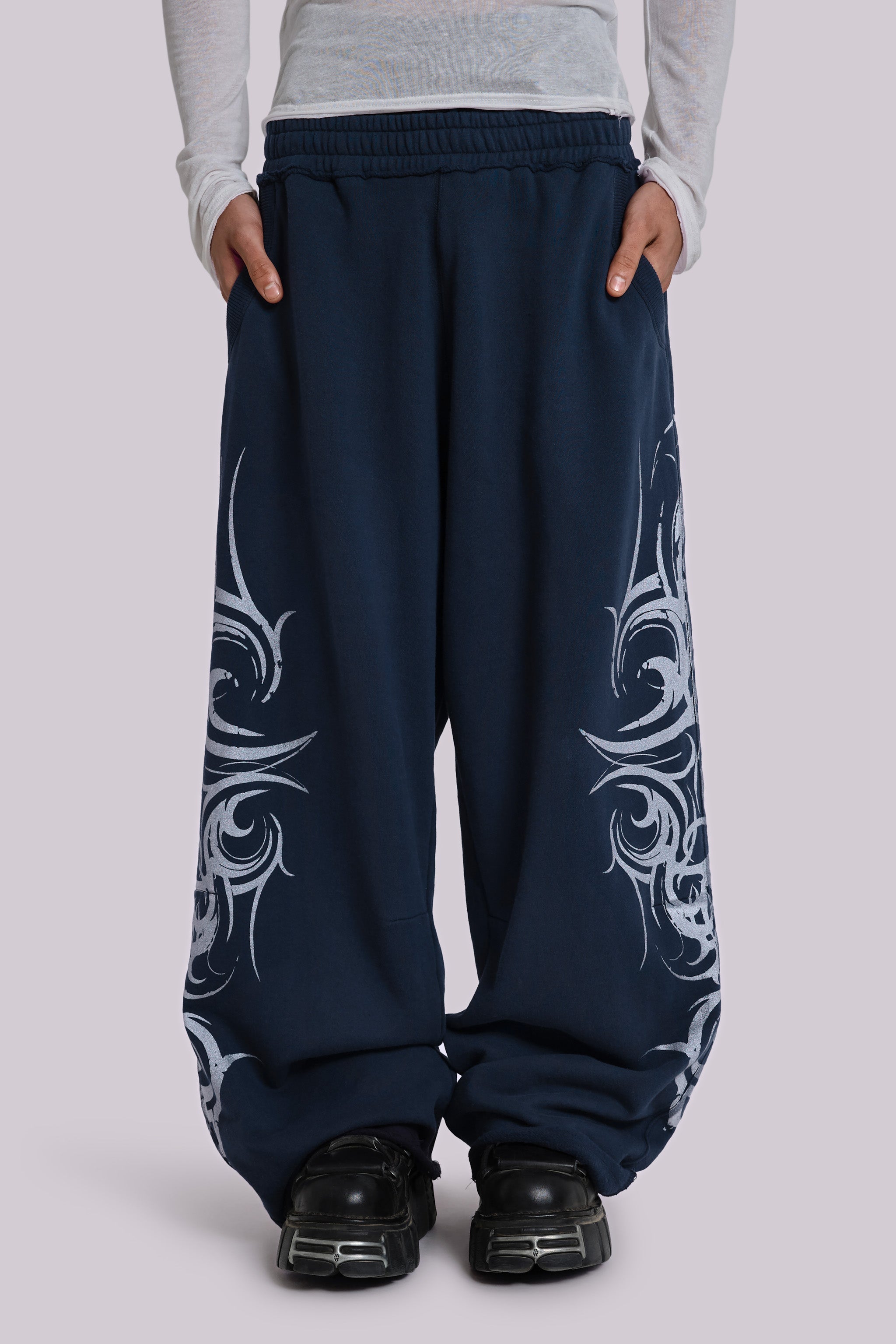 Navy Baggy Blade Joggers